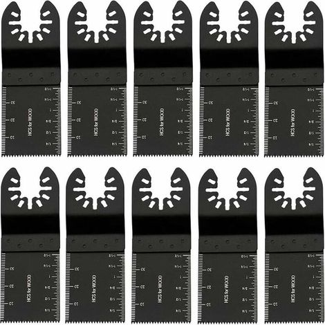 Lot de 10 lames oscillantes pour outils multifonctions - Précision pour bois et métal - Lames de scie oscillantes universelles pour outils multifonctions à dégagement rapide (1/5)
