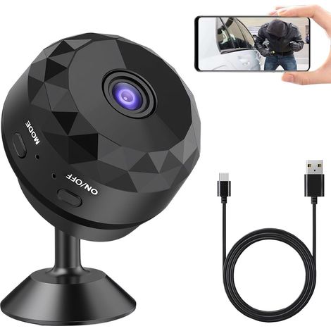 Mini Caméra Espion WiFi 1080P HD Sans Fil avec Audio et Vidéo, Caméra de Surveillance Intérieure et Extérieure, Enregistrement Longue Durée, Aimant Rotatif 360°, Idéale pour Maison, Bureau, Sécurité (1/5)