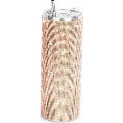 Tumbler En Acier Inoxydable - 20 Oz - Isolation Double Paroi - Pour Voiture Et Voyage - Avec Paille Intégrée - 1 Pièce (1/2)