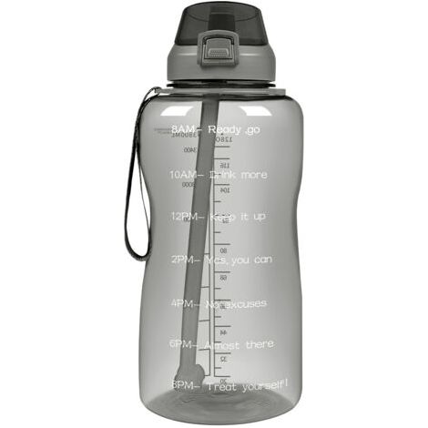 Bouteille d'eau de motivation 2000 ml, salle de sport et sports de plein air Gris (1/4)
