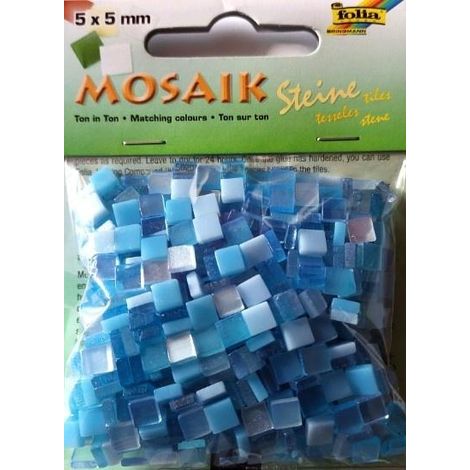 Galets mosaïques bleus 5x5mm