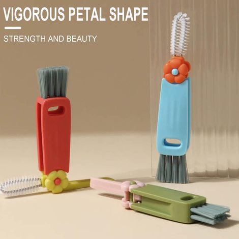 2025 Nouvelle Brosse Nettoyage Couvercle Tasse 3 en 1, Brosse de Nettoyage de Couvercle multifonctionnelle pour Les espaces restreints des biberons (3 Couleurs)