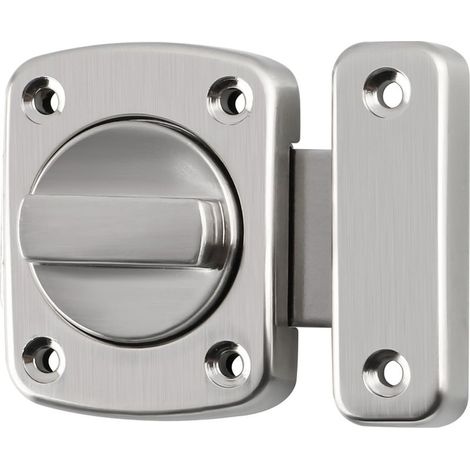 Verrou de Porte Intérieur - 1 Pièce - Alliage de Zinc Brossé - Mécanisme Rotatif Sécurisé - Pour Chambre et Portail - 65x70 mm (1/5)
