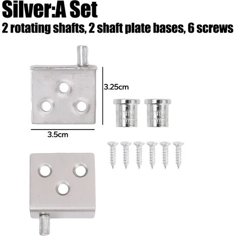(Argent - 2 pièces) Charnières invisibles pour portes de placard, en forme de L, avec axe de rotation, en acier inoxydable, pour meubles et accessoires de décoration. (1/5)