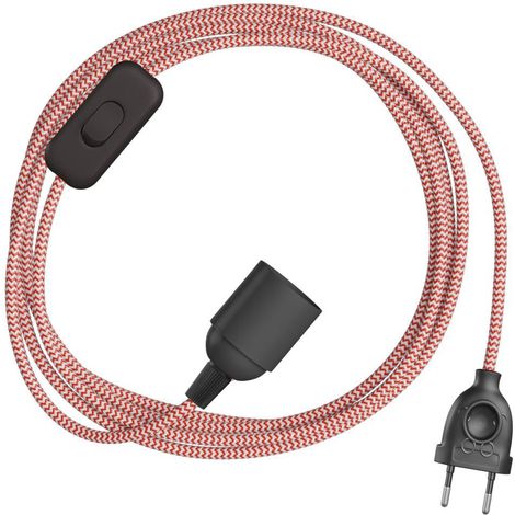 Creative Cables – SnakeBis Zig-Zag – Verkabelung mit Lampenfassung und Textilkabel mit Zickzackmuster (1/2)