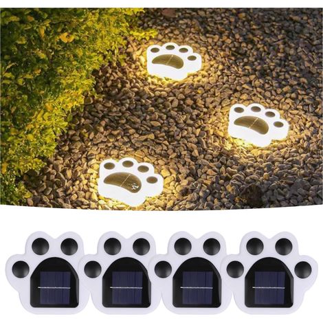 Lot De 4 Lampes Solaires De Sol, Lampes Solaires De Jardin, Décorations De Jardin, Éclairage De Paysage, Lampes Solaires D'allée Extérieures, Pour Jardin Extérieur, Pelouse, Cour, Terrasse(Lumière Cha (1/5)