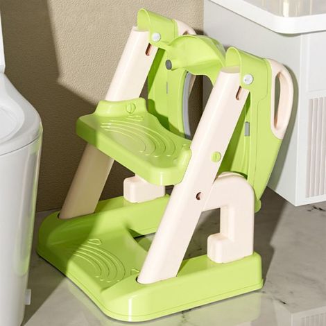 Réducteur de WC Enfant Pliante Siège de Formation de Toilette pour Enfants avec Échelle Marche et Poignée (1/5)