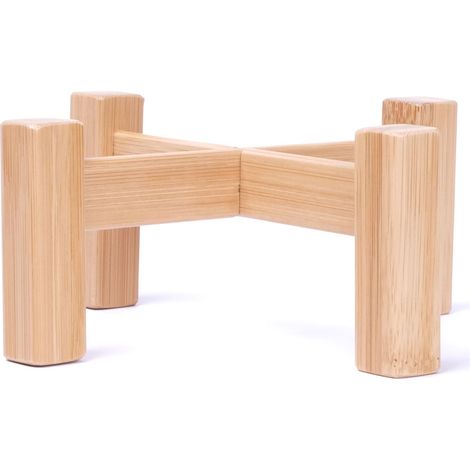 Support pour plantes en bambou naturel - Stand décoratif rustique Burlywood 14x14x6cm - Porte-bouquet élégant pour salon et bureau (1/5)