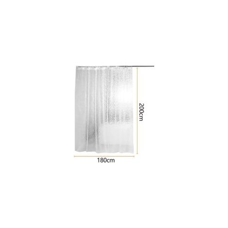 Rideau de Douche Anti Moisissure 180 X 200 cm, 3D Semi Transparent EVA Rideaux de Douche Lavable avec 12 Crochets, Imperméable Antibactérien Séchage Rapide, pour Baignoire, Salle de Bain (1/5)