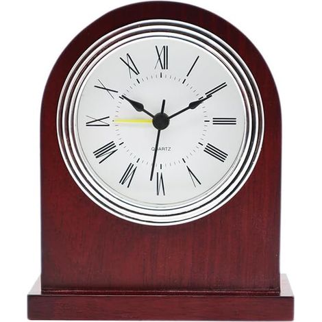 Réveil analogique en bois sans tic-tac, horloge de table rétro vintage, réveil mécanique silencieux pour salon, cuisine, chambre et bureau (A3) (1/5)