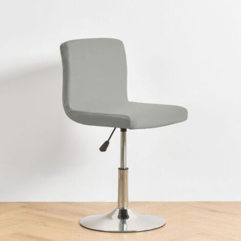 Bar stool cover with extendable backrest for swivel dining chair, grey (1/5)