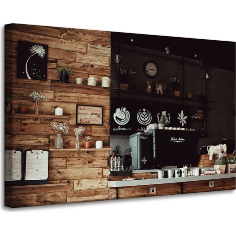 Stampa su tela "Cucina retrò in legno" 90x60 cm