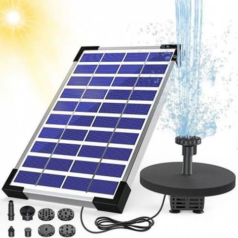 Panneau de pompe de fontaine solaire, kit de pompe à eau solaire, décoration d'étang de paysage extérieur, polycristallin 2 W (1/4)