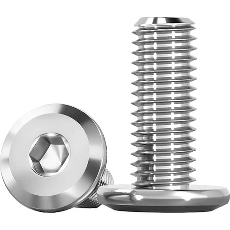 Vis à tête plate Inox A2 (INBUS) - M5 x 16 mm - Lot de 20 pièces - Vis à empreinte hexagonale - Pour Meubles, Métal, Bois, Extérieur (1/5)