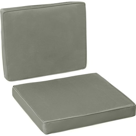 Abnehmbare Gartenstuhlkissen, dunkelgrau, Sitzfläche 56 x 52 cm, Rückenlehne 56 x 46 cm, Polyester
