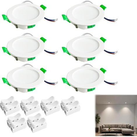 LED Recessed Spotlights, 4W 340LM, Cut 55-68 mm, Adjustable Temperature (3000K 4500K 6000K), Spotlight for Bathroom, Kitchen, Lighting (1/5)