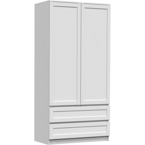 PERRY - Wardrobe 2 doors 2 drawers - Classic style - 90x50x180 cm - Bedroom Wardrobe (1/5)