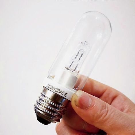 Lot de 2 ampoules tubulaires E27 de 200 W à intensité variable blanc chaud (2800 K) style Edison haute puissance (200 W). (1/2)