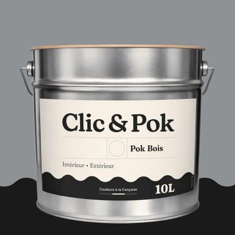 Peinture Bois Extérieur – POK BOIS - 10L - RAL 7045 - Telegris 1- Résistante aux intempéries - Ne s'écaille pas