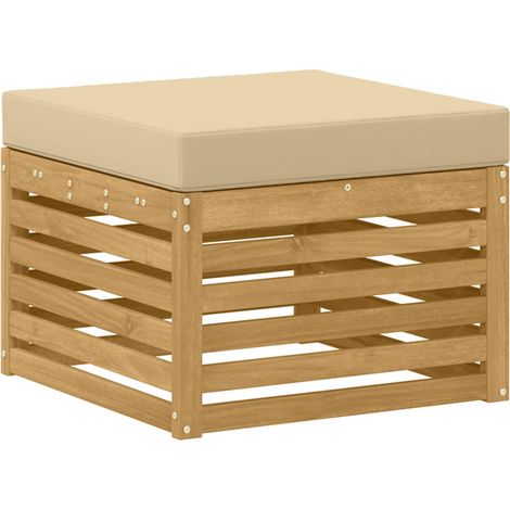 Maison Exclusive - Outdoor-Fußhocker Massivholz Akazie Weiß