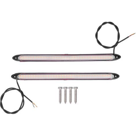 2 feux de jour LED, clignotants dynamiques 2 couleurs 27,5cm universels pour voiture