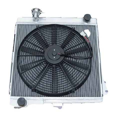 Kühler, Kernmaß 488 mm x 430 mm, Gesamtmaß 560 mm x 540 mm, Einlass/Auslassmaß 38 mm, 3 Reihen, Kompatibilität Vollformat-SUV (1/5)
