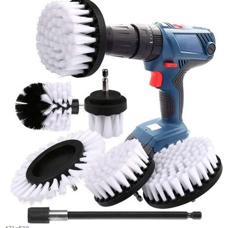 Bohrer-Reinigungsbürste, 6 Stück, Bohrer-Bürste, Felgenbürste, Bohrer-Reinigungsbürste, Radreinigung für Felgen, Fliesen, Badewanne