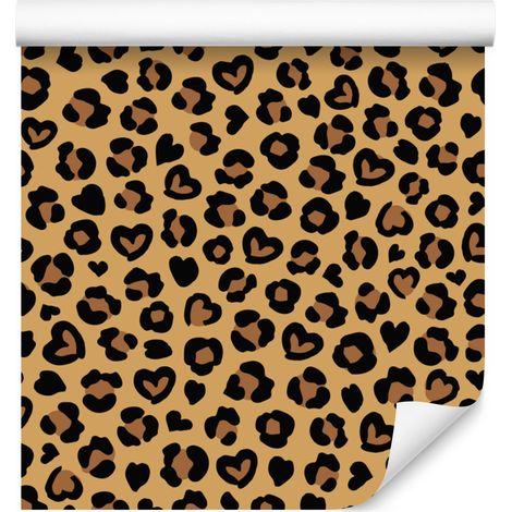 Papier peint imitation peau d'animal, or, ocre et rouille, pour salon et chambre, 50 x 1000 (1/5)