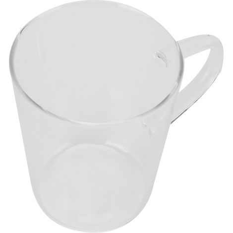 Tasse à lait de 380 ml en verre borosilicate haute résistance, isotherme et facile à nettoyer, idéale pour les cuisines, les hôtels et les cafés. Transparente. (1/5)
