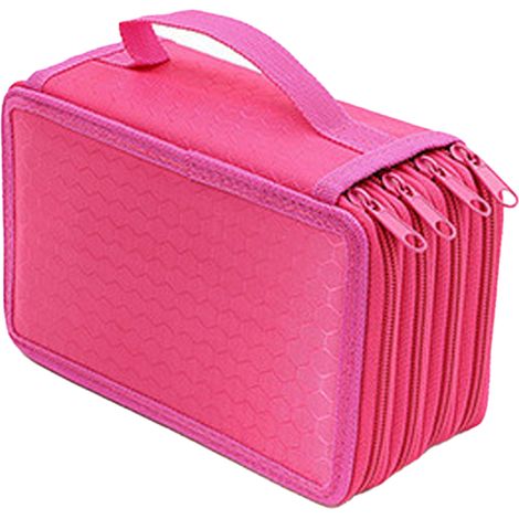Boite De Rangement Pour Crayons - Boite 4 Compartiments Avec Fermeture Eclair - Pour Crayons De Couleur Et Pinceaux - 1 Pièce (1/5)