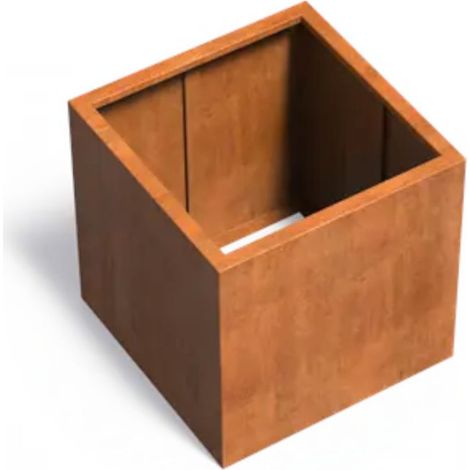 Adezz Pflanzgefäß Carrez ohne Boden aus Corten-Stahl Pflanzkübel Größe 80x80x80 cm (1/2)