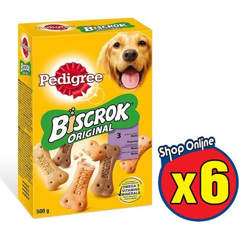 6 PEDIGREE BISCROK ORIGINAL SNACK BISCOTTI PER CANE DA 500 GR (1/2)