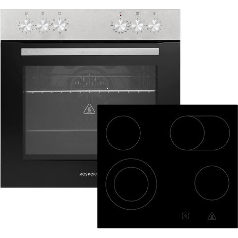 Backofen Herdset Einbau Kochfeld Glaskeramik rahmenlos 72 L Respekta HS2201-26