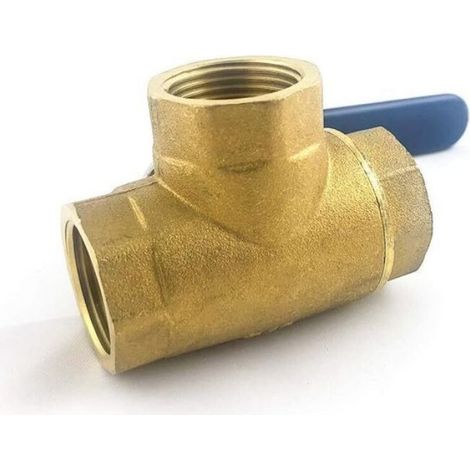 Vanne À 3 Voies - Laiton Forgé - Connexions Femelles 1/2 Pouces - Bille Acier Inoxydable Chromé - Siège PTFE - DN15 (1/4)