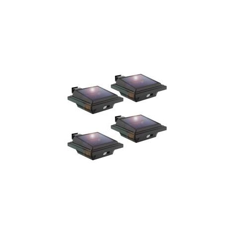 Solarbetriebene Außenleuchten mit Bewegungsmelder, 25 Solar-LED-Dachrinnenleuchten, IP65 wasserdichte, kabellose 500 lm dekorative Wandleuchten für Einfahrten, Garten, Terrasse, Zaun (kalt) - Crezuo