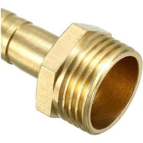 Raccord Cannelé - Laiton 8 mm x 3/8 PT Mâle - Pour Tuyaux Eau Air Carburant Huile Gaz Inerte - 5 Pièces (1/4)