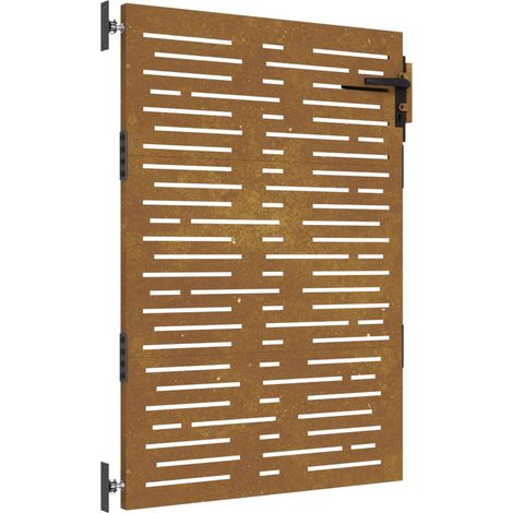 Vidaxl – Portail de jardin 85x150 cm acier corten – Résistant aux intempéries – Design découpé au laser – Système verrouillable pour sécurité