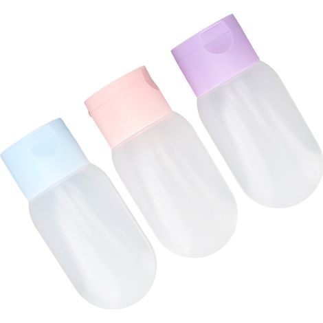 Flacons de voyage souples, étanches, rechargeables et portables, pour shampoing et lotion (lot de 3). (1/5)