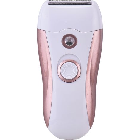 Rasoir électrique 3 en 1 pour femmes, zone intime, pieds, corps, poils, exfoliation, rose (1/5)
