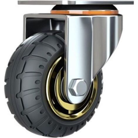 Roulettes pivotantes universelles en caoutchouc, roues de rechange pour chariots, roulettes pivotantes plates, roues plates en caoutchouc, roues Cao, 1 pièce (taille : roue universelle de 3 pouces)
