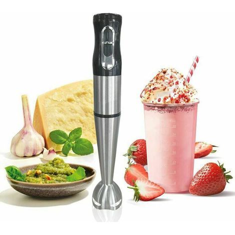 Mixeur Plongeant professionnel Batteur Electrique Hachoir anti-éclaboussures acier inoxydable Blender 800W,1000 tr/min, Robot Mixeur pour smoothie,soupes,aliments pour bébés (1/4)
