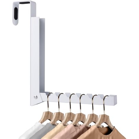 Ganchos plegables para colgar sobre la puerta, tendedero portátil para ropa, abrigos, toallas y bolsos.