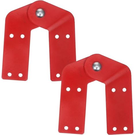 Charnières d'échelle, charnières d'échelle à chevrons en alliage d'aluminium rouge, adaptées aux échelles à simple ou double extension et aux échelles de chantier. (1/4)