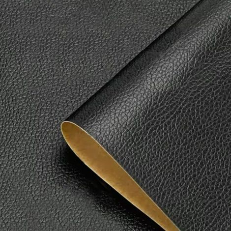 Kit Réparation Cuir Autocollant 35x138cm,Patchs Réparation pour Canapé Cuir, Sièges Auto, Sacs et Meubles,Tissu Autocollant Étanche Voiture et Réparation Canapé,Noir (1/4)