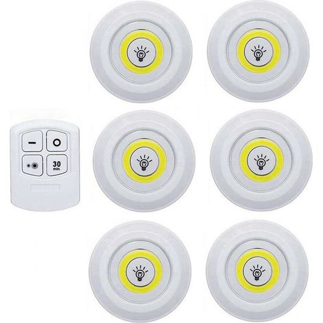 Super lumineux COB sous la lumière du meuble LED télécommande sans fil dimmable armoire veilleuse maison chambre placard cuisine -(lumière blanche) (1/5)