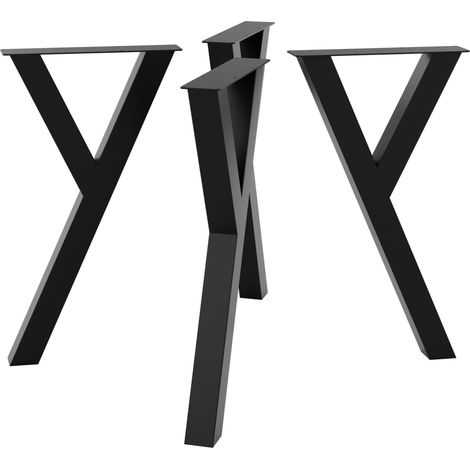 MetaloPro 4x pieds de table en métal – Acier noir durable pour table basse, table à manger, bureau, salon 72 cm (1/5)