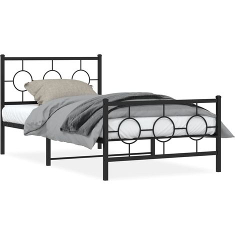 Maison Exclusive - Cadre de lit métal sans matelas avec pied de lit noir 100x190cm (1/5)