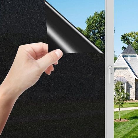 Film occultant pour vitres – Film pour vitrage – Film statique – Film de protection solaire – 45 x 200 cm – PET – Noir (1/5)