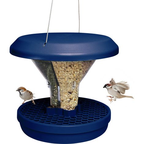 Swissinno Vogelfutterhaus Davos 25 x 25 x 22 cm indigo Vogelfutterhaus