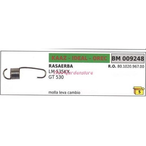 KAAZ LM 535KX GT 530 muelle palanca de engranaje cortacésped 009248